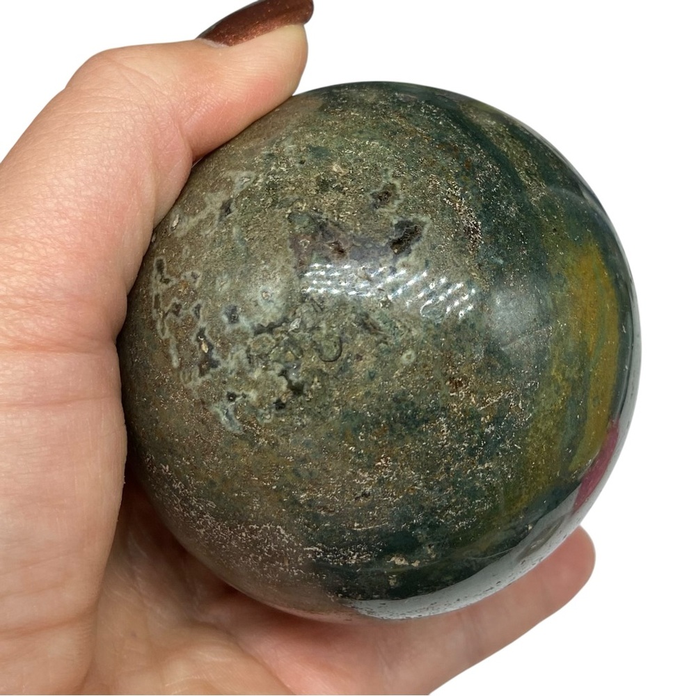 Ocean Jasper Sphere Natural Stone Crystal Crystals 73mm - Picture 10 of 10